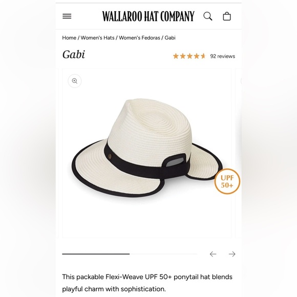 Wallaroo Hat Company Women’s Fedora GABI hat cap IVORY main image 5